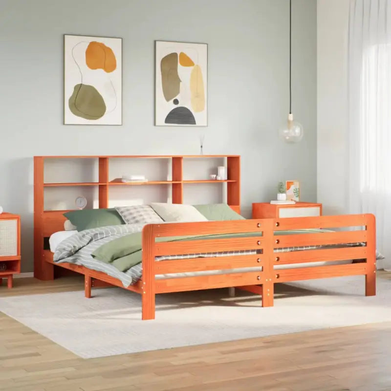 Robuust bedframe van massief grenenhout voor perfecte nachtrust - Wasbruin / 180 x 200 cm - Bedden & bedframes