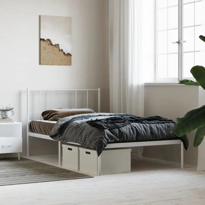 Robuust metalen latten bedframe met elegant ontwerp en extra opbergruimte - Bedden & bedframes