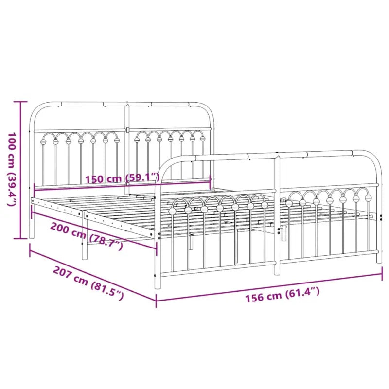 Robuust metalen latten bedframe met extra opbergruimte - Bedden & bedframes