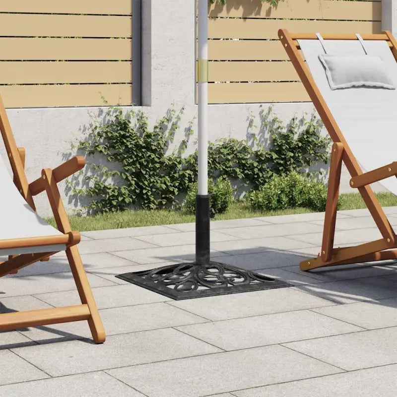 Robuuste gietijzeren parasolvoet voor stabiliteit - Zwart / 47 x 47 x 33 cm / 1 - Parasolvoeten