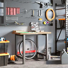 Robuuste Werkbank van massief acaciahout met groot werkgebied - Naturel / 100 x 60 x 83 cm / 1 - Werkbanken