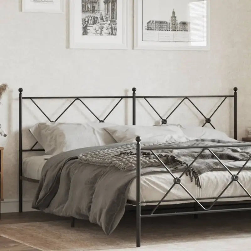 Ronde buizen hoofdbord met trendy ontwerp voor een complete slaapkamerlook - Zwart / 180 cm / 1 - Hoofdborden