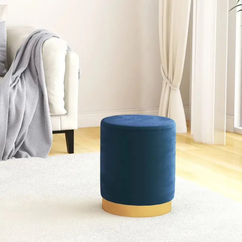 Ronde fluwelen hocker met opbergruimte voor comfortabel en praktisch gebruik - Blauw / 1 / Fluweel - Klapstoelen &