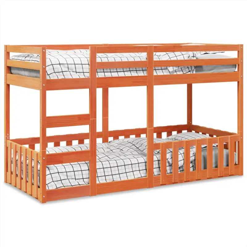 Ruimtebesparend stapelbedframe van massief grenenhout voor meerdere kinderen - Wasbruin / 90 x 200 cm - Bedden &