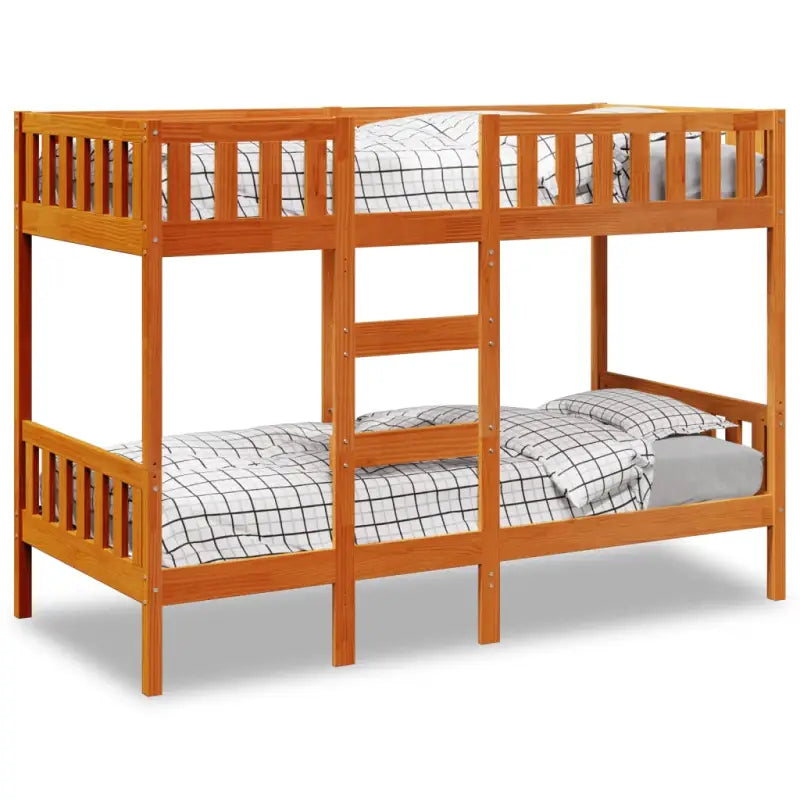 Ruimtebesparende stapelbedframe in massief grenenhout voor meerdere kinderen - Wasbruin / 90 x 190 cm - Bedden &