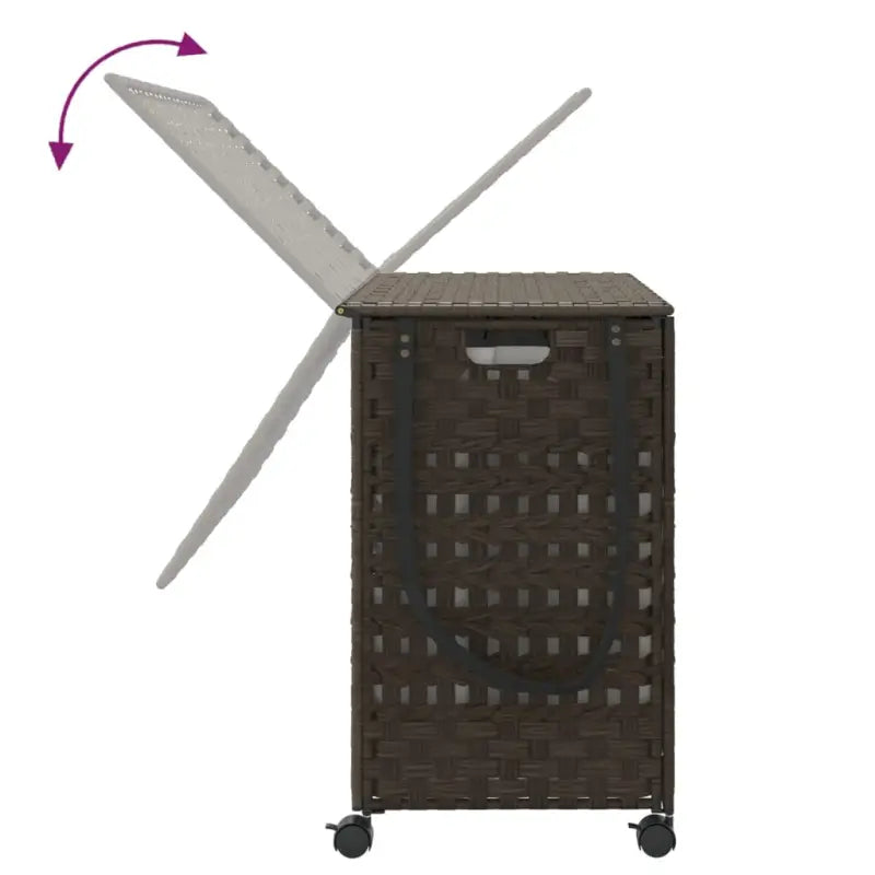 Rustieke wasmand met inklapbaar ontwerp en natuurlijke rattan textuur - Wasmanden