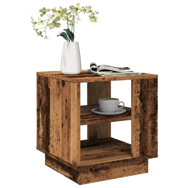 Salontafel in grijs sonoma bewerkt hout met modern ontwerp - Oud hout / 40 x 40 x 43 cm / 1 - Salontafels