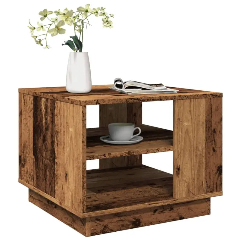 Salontafel in grijs sonoma bewerkt hout met modern ontwerp - Oud hout / 55 x 55 x 43 cm / 1 - Salontafels