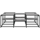 Salontafel met bewerkt hout en metalen frame met verstelbare poten - Salontafels