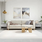 Salontafel met bewerkt hout en metalen poten voor stijlvolle woonruimte - Betongrijs / 2 - Salontafels