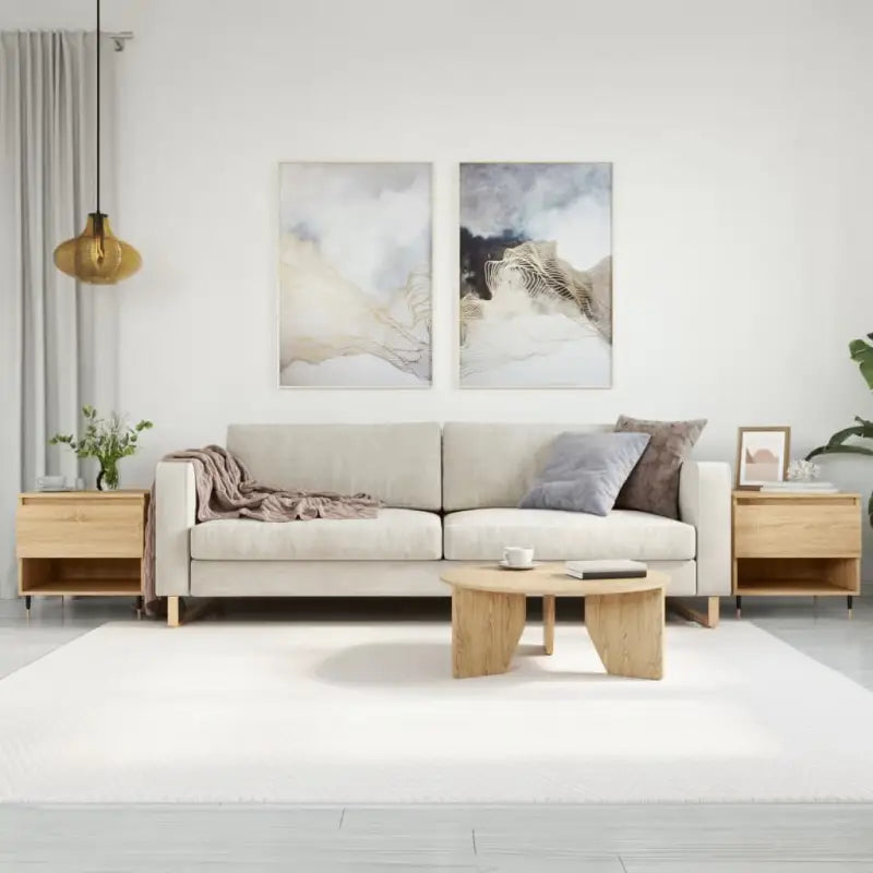 Salontafel met bewerkt hout en metalen poten voor stijlvolle woonruimte - Sonoma eiken / 2 - Salontafels