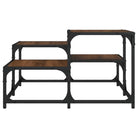 Salontafel met bewerkt hout metalen frame en verstelbare poten - Salontafels