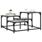 Salontafel met bewerkt hout metalen frame en verstelbare poten - Grijs sonoma / 68 x 68 x 40 cm / 1 - Salontafels