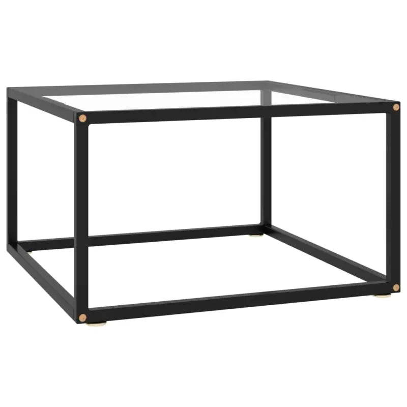 Salontafel met gehard glas en gepoedercoat staal voor moderne woonkamers - Doorzichtig / 60 x 60 x 35 cm / 1