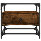 Salontafel met glazen blad en gerookt eiken afwerking - Salontafels