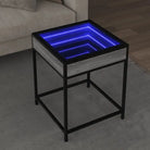 Salontafel met LED-infinity spiegel en bewerkt hout voor duurzame stijl - Grijs sonoma / 40 x 40 x 51 cm / 1