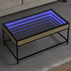 Salontafel met LED-infinity spiegel en bewerkt hout voor duurzame stijl - Sonoma eiken / 90 x 50 x 41 cm / 1
