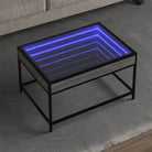 Salontafel met LED-infinity spiegel en bewerkt hout voor duurzame stijl - Grijs sonoma / 70 x 50 x 41 cm / 1