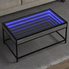 Salontafel met LED-infinity spiegel en bewerkt hout voor duurzame stijl - Grijs sonoma / 90 x 50 x 41 cm / 1
