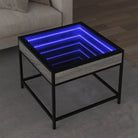 Salontafel met LED-infinity spiegel en bewerkt hout voor duurzame stijl - Grijs sonoma / 50 x 50 x 41 cm / 1