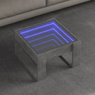 Salontafel met LED-infinity spiegel en bewerkt hout voor stabile stijl - Betongrijs / 1 / 50 cm - Salontafels