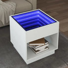 Salontafel met LED-infinity spiegel in grijs sonoma van bewerkt hout - Wit / 1 / 50 cm - Salontafels