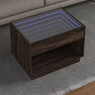 Salontafel met LED-infinity spiegel in grijs sonoma van bewerkt hout - bruin eikenkleur / 1 / 70 cm - Salontafels
