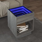 Salontafel met LED-infinity spiegel in grijs sonoma van bewerkt hout - Grijs sonoma / 1 / 40 cm - Salontafels