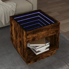 Salontafel met LED-infinity spiegel in grijs sonoma van bewerkt hout - Gerookt eiken / 1 / 50 cm - Salontafels