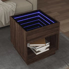 Salontafel met LED-infinity spiegel in grijs sonoma van bewerkt hout - bruin eikenkleur / 1 / 50 cm - Salontafels