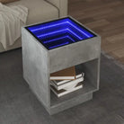 Salontafel met LED-infinity spiegel in grijs sonoma van bewerkt hout - Betongrijs / 1 / 40 cm - Salontafels