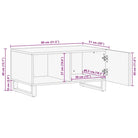 Salontafel met massief mangohout en glazen tafelblad - Salontafels