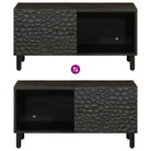 Salontafel met massief mangohout en ijzeren poten voor elegance - Salontafels