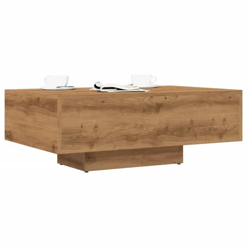 Salontafel met modern design van bewerkt hout voor in de woonkamer - artisanaal eikenkleurig / 85 x 55 x 31 cm / 1