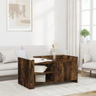Salontafel van bewerkt hout in grijs Sonoma stijl - Gerookt eiken / 1 / 100 cm - Salontafels