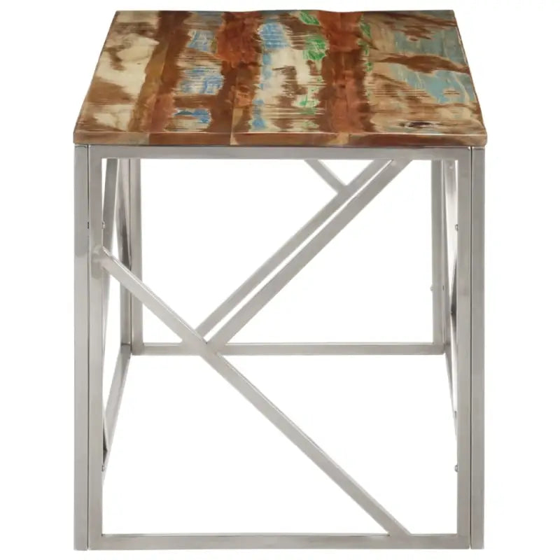 Salontafel van gerecycled hout met roestvrij staal frame - Salontafels