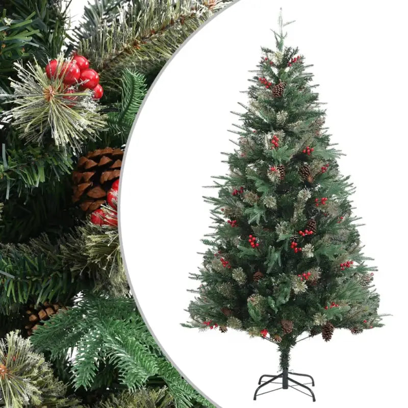 Scharnierende kerstboom met takken en rode bessen voor feestdagen sfeer - 195 x 80 cm / 1 - Kerstbomen