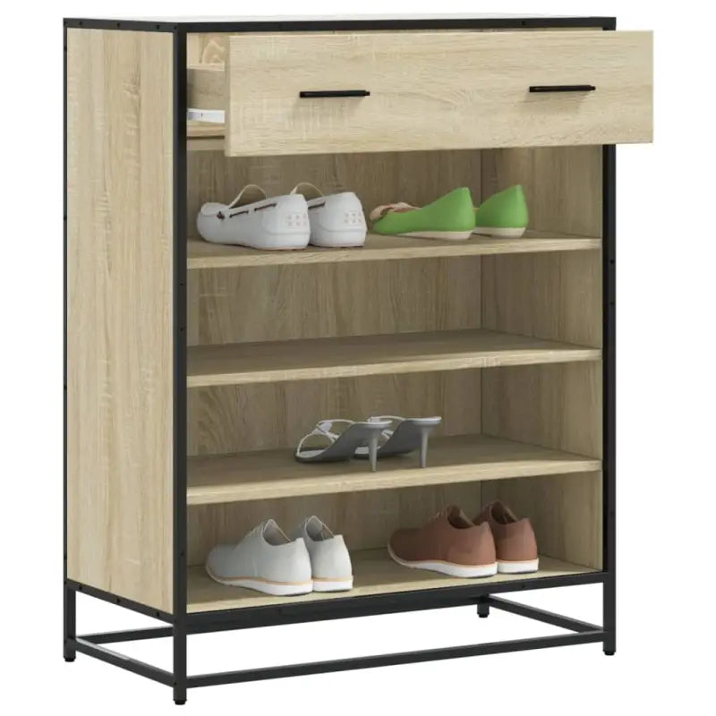 Shoe cabinet made of processed wood in Sonoma Oak – Aashly