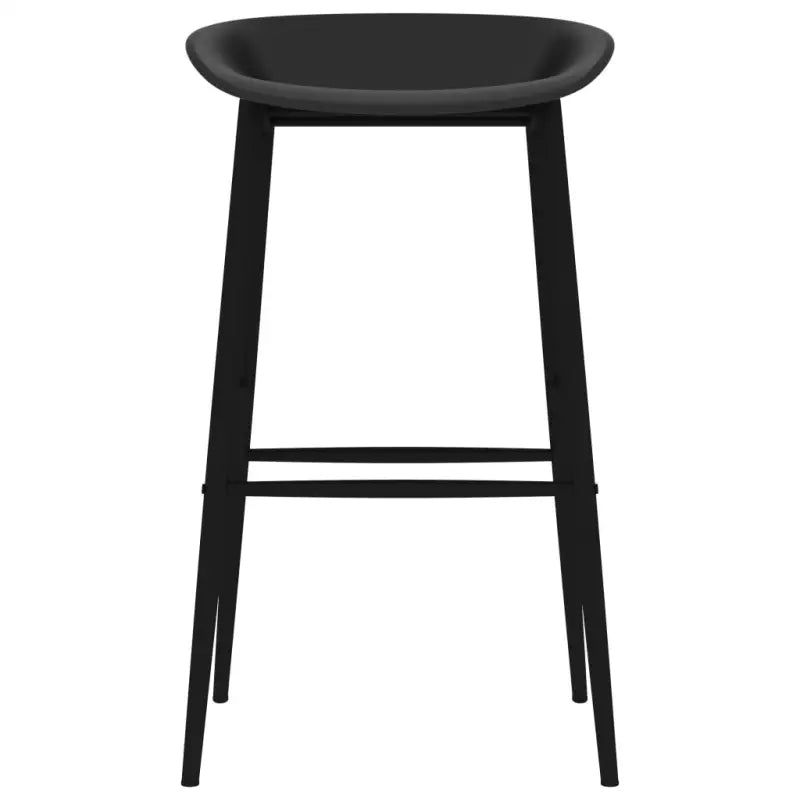 Set van 4 barkrukken met lage rugleuning voor in de keuken - Zwart / 4 - Barkrukken