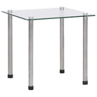Set van drie bijzettafels met gehard glas en roestvrijstalen poten - Bijzettafels