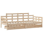 Slaapbank met lades van massief grenenhout met rustieke charme - Bedden & bedframes
