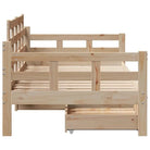 Slaapbank met lades van massief grenenhout met rustieke charme - Bedden & bedframes