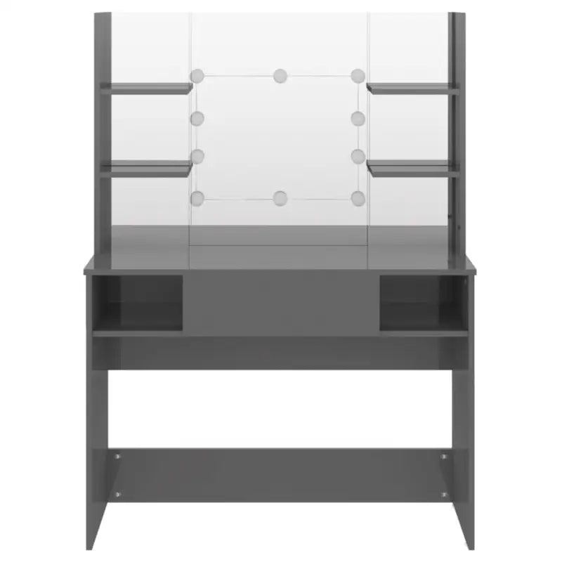 Slaapkamerkaptafel in glanzend grijs met modern en strak ontwerp - Slaapkamerkaptafels