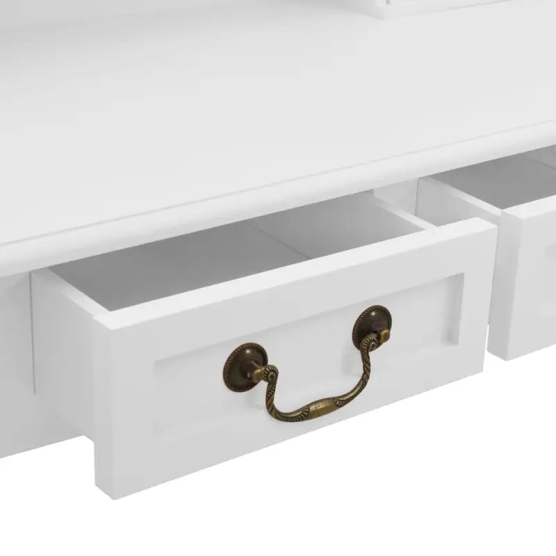 Slaapkamerkaptafel met open vak van Paulowniahout in stijlvolle uitvoering - Slaapkamerkaptafels