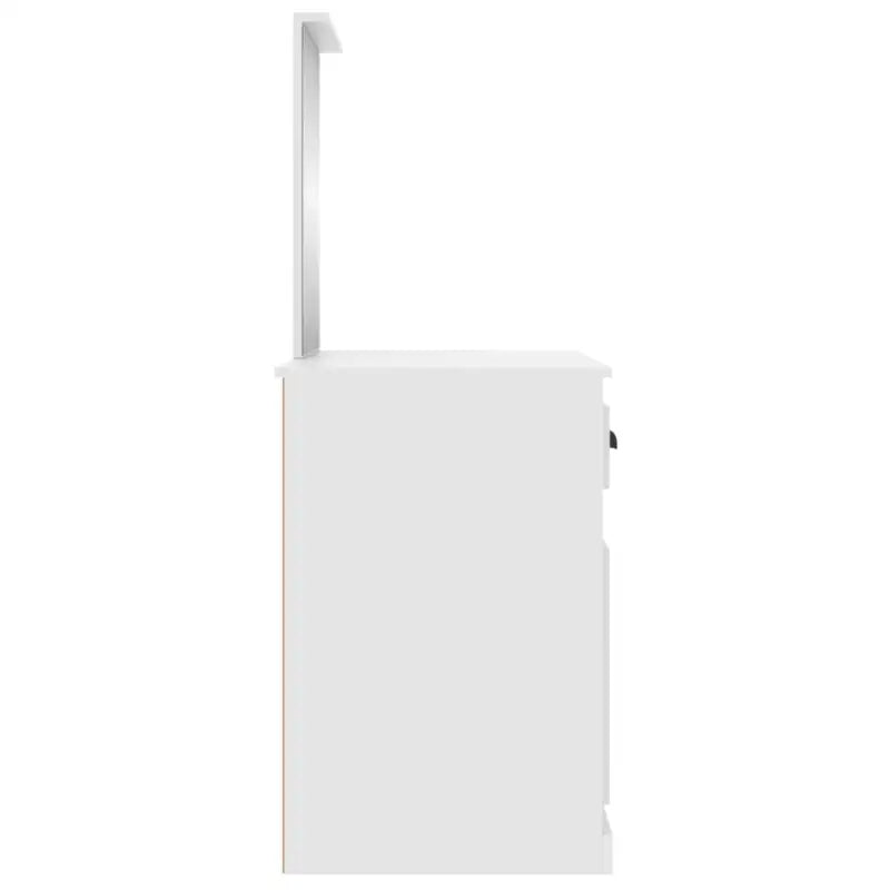 Slaapkamerkaptafel van bewerkt hout met moderne asymmetrische vorm - Slaapkamerkaptafels