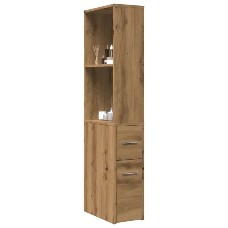 Smalle badkamerkast van bewerkt hout voor een stijlvol interieur - artisian oak / 1 - Opbergkasten & lockerkasten