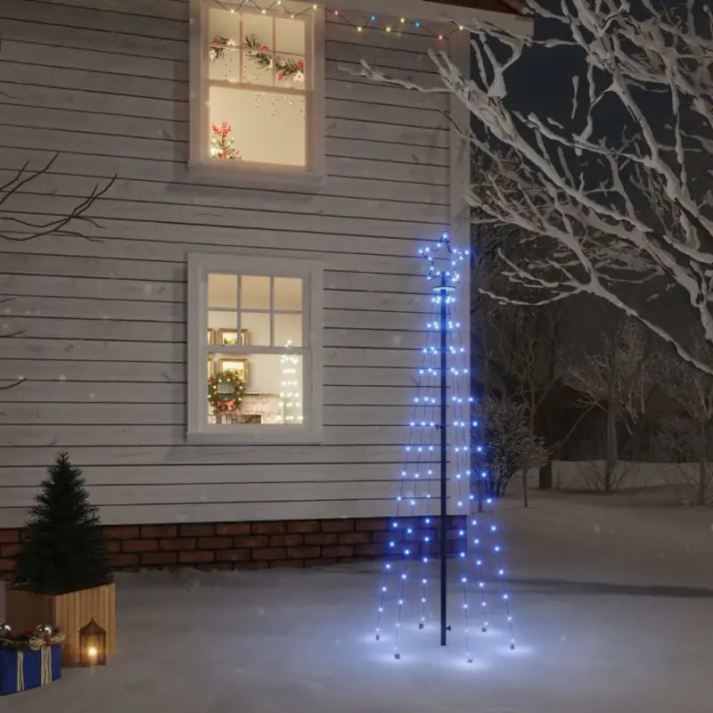 Speciaal ontworpen kerstboom met verschillende lichteffecten en blauwe LED’s - Blauw / 180 x 70 cm / 1 - Kerstbomen