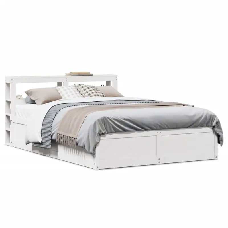 Stevige bedframe van massief grenenhout voor een goede nachtrust - Wit / 135 x 190 cm - Bedden & bedframes