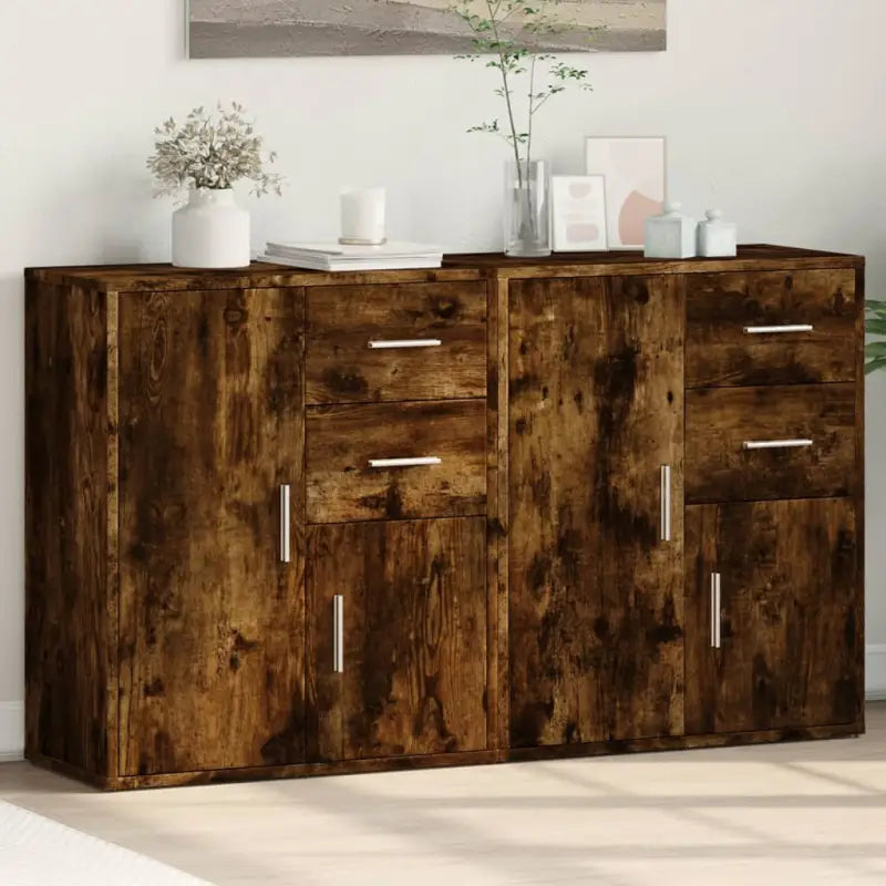 Stevige dressoirs en buffetkasten van bewerkt hout met trendy ontwerp - Gerookt eiken / 1 - Dressoirs & buffetkasten