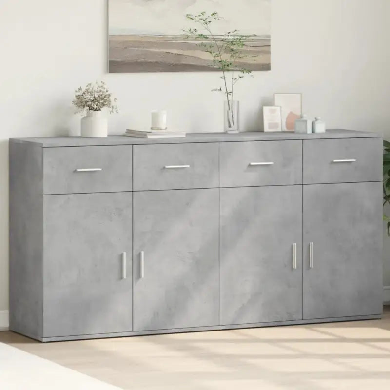 Stevige Dressoirs met bewerkt hout voor een trendy en praktische uitstraling - Betongrijs / 1 - Dressoirs & buffetkasten